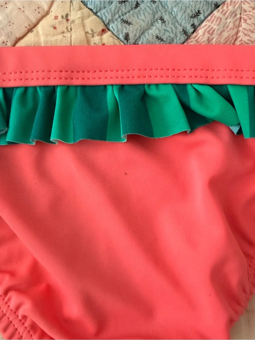 Hanna Andersson Watermelon Swimsuit | 3T 90cm | Two Piece Tankini Ruffle